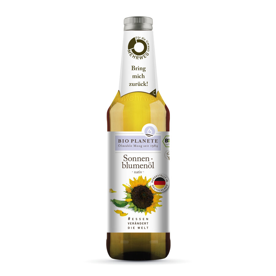 Bio Sonnenblumenöl nativ, Mehrwegflasche
