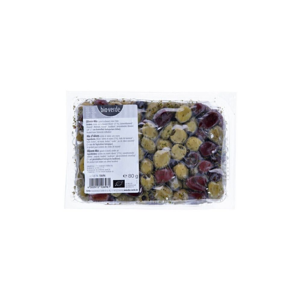 Mix olives noires et vertes dénoyautées bio