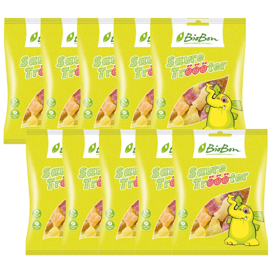Bio Fruchtgummi Saure Tröööter, Karton 10 Stk.