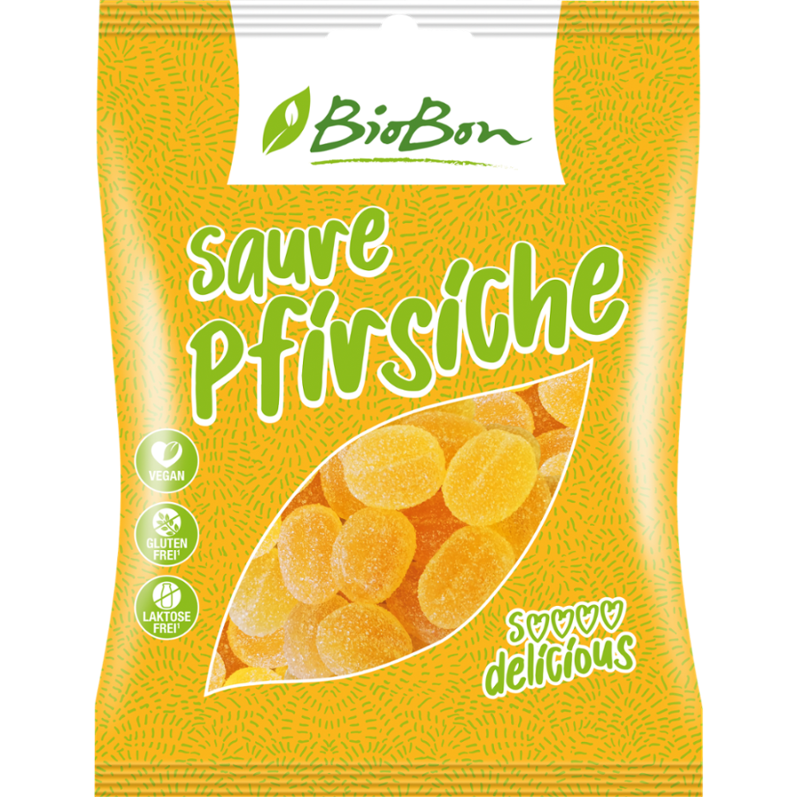 Bio Fruchtummi Saure Pfirsiche, vegan