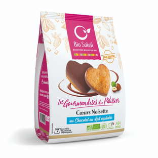 Cœurs pur beurre noisette chocolat au lait équitable bio