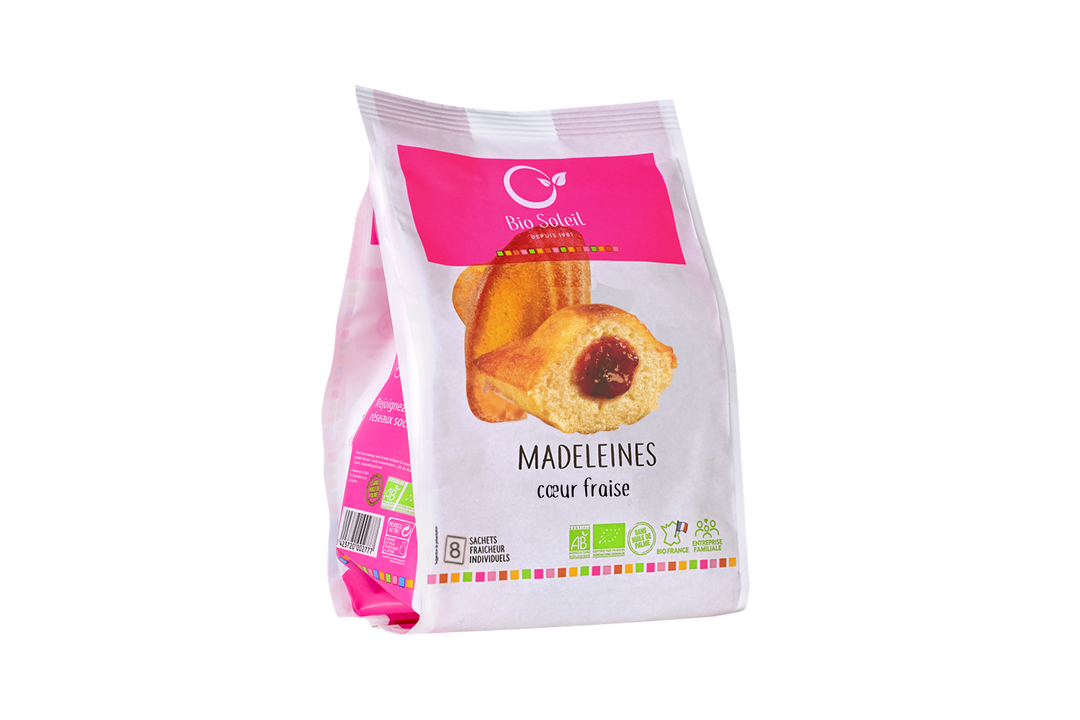 Madeleines Coeur Fraise Bio