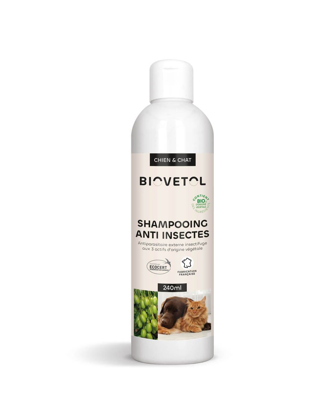 Shampooing anti-insectes pour chiens et chats bio