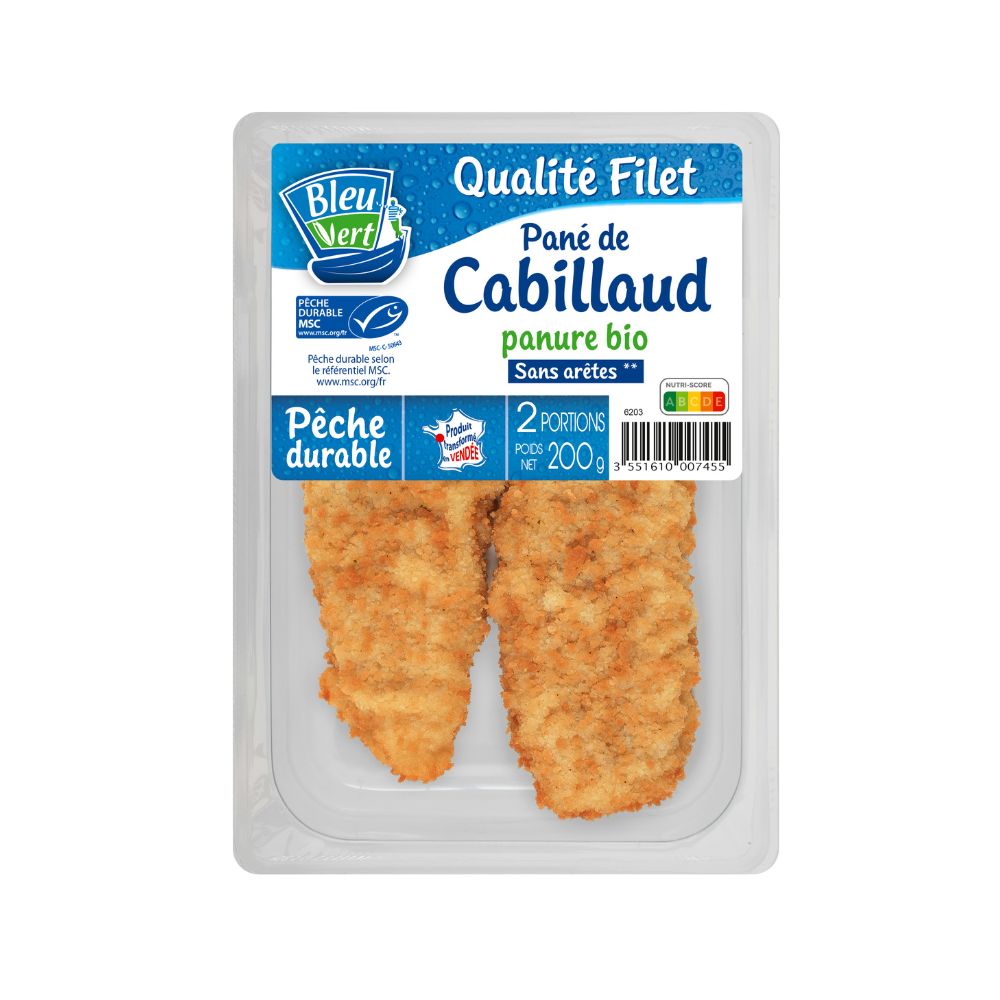 Filet de cabillaud pané certifié MSC x2