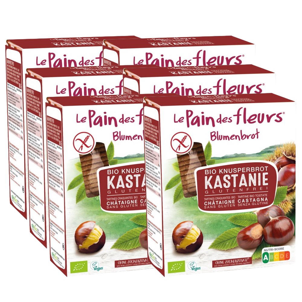 Bio Knusperbrot Kastanie, glutenfrei, Karton 6 Stk.