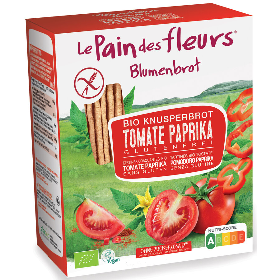 Bio Knusperbrot Tomate-Paprika, glutenfrei
