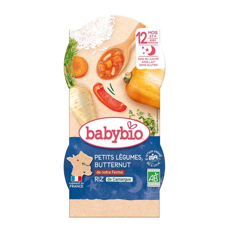 Bols soir tendresse de petits légumes et riz bio (dès 12 mois) - 2x200g