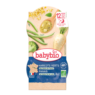 Bols Menu Haricots Verts Panais Et Blé Bio (dès 12 mois) - 2x200g