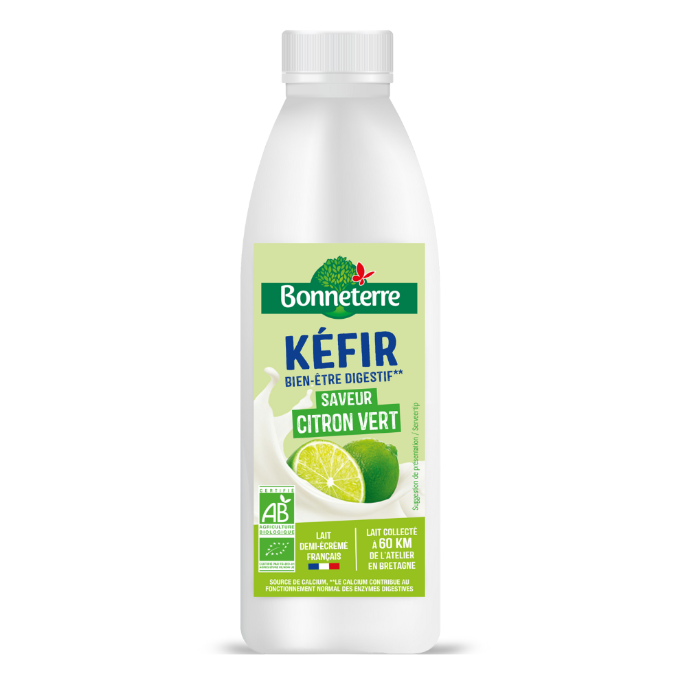 Kéfir de lait - saveur citron vert bio