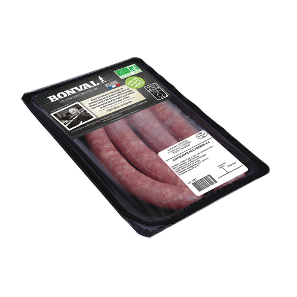 Chipolatas sans nitrites aux herbes bio x 4