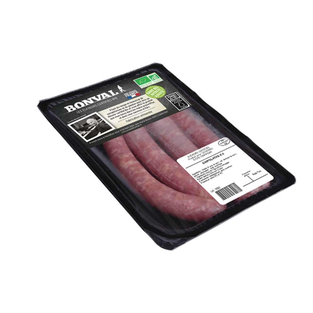 Chipolatas sans nitrites bio x 4