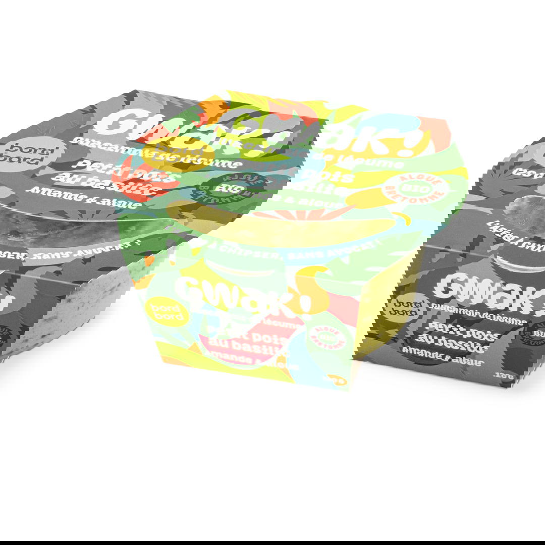 Gwak - guacamole de légumes petits pois au basilic, amandes et algues bio