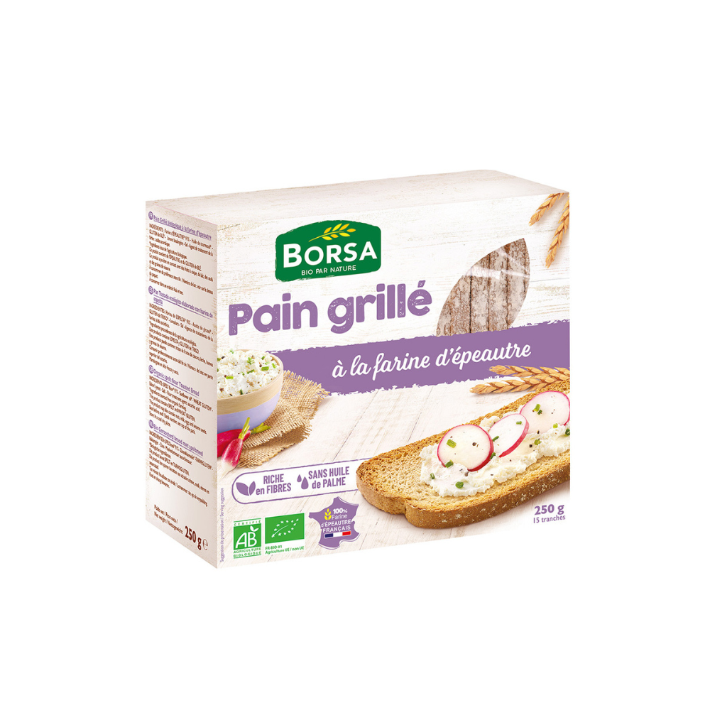 Pains grillés à la farine d'épeautre bio
