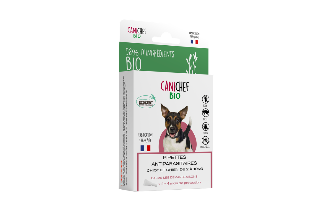 Pipettes anti-parasitaires pour chiot et chien bio x 4