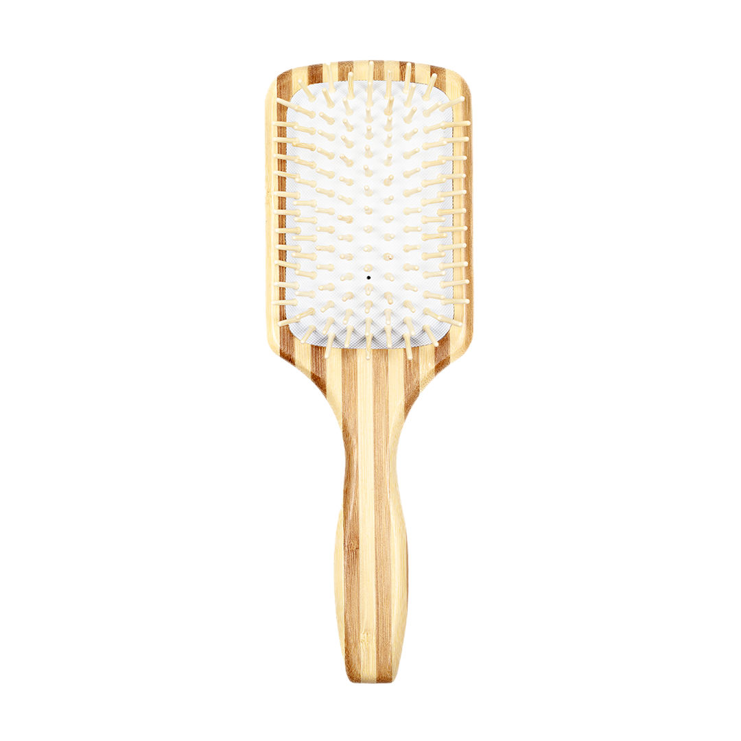 Brosse à cheveux en bambou démêlante large