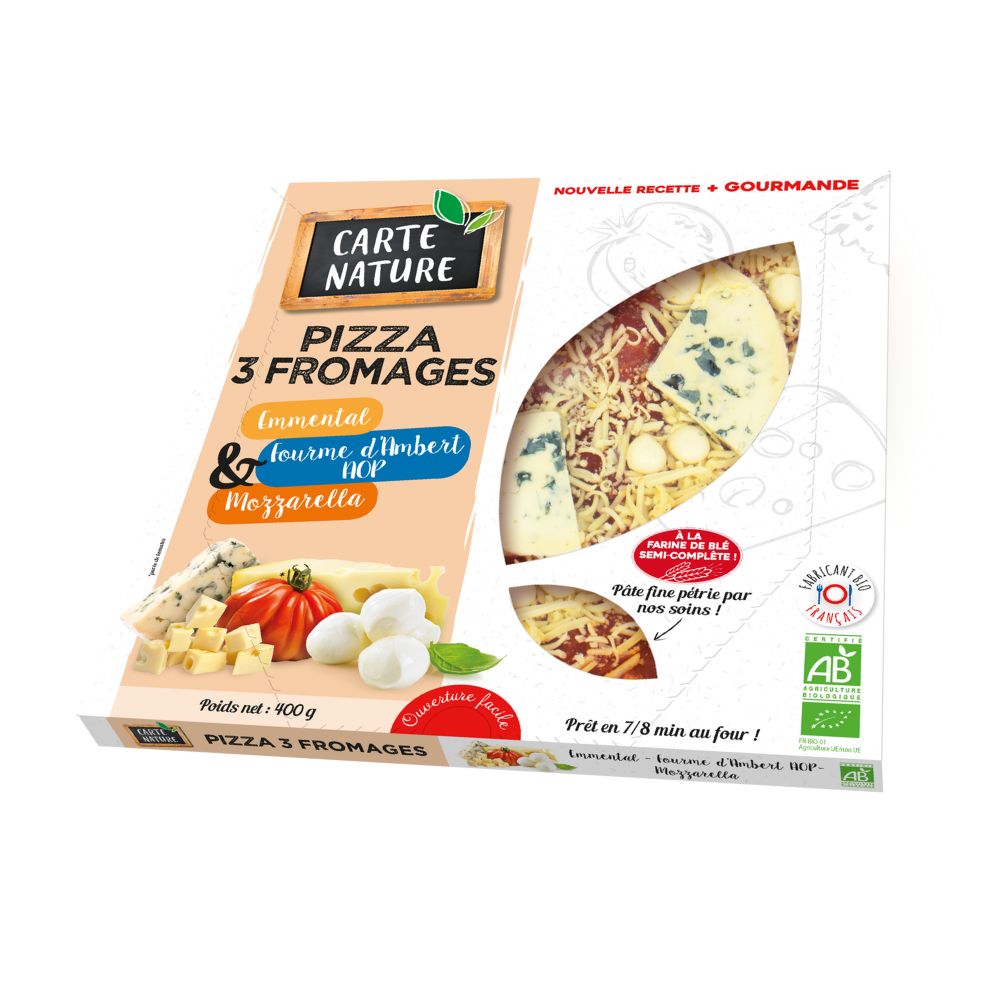 Pizza aux 3 fromages bio