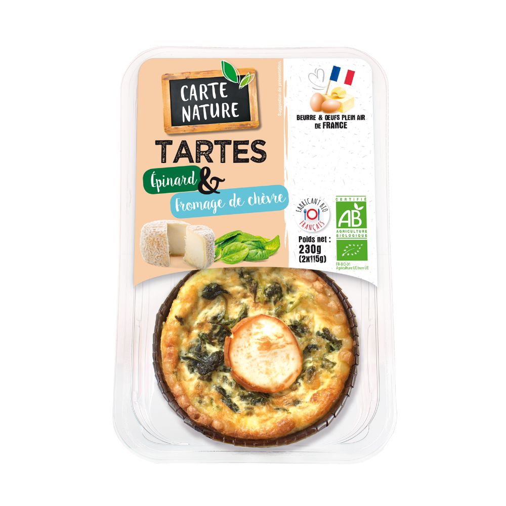 Tarte épinards et fromage de chèvre bio