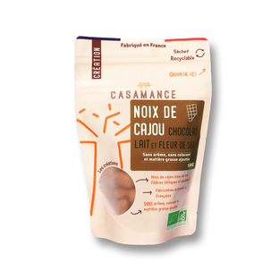 Noix de cajou Chocolat au Lait et Fleur de sel Bio