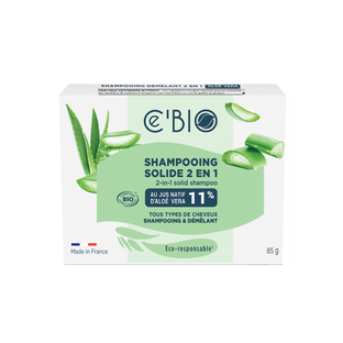 Shampoing Solide Démêlant 2-en-1 au Jus Natif d'Aloe Vera Bio