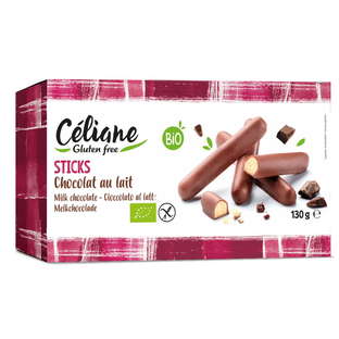 Bâtonnets au chocolat au lait sans gluten bio