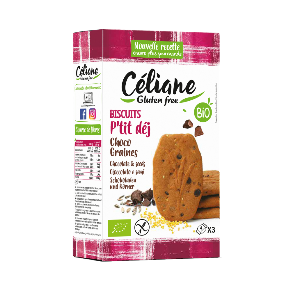 Biscuits Petit Déjeuner Chocolat Graines Sans Gluten Bio