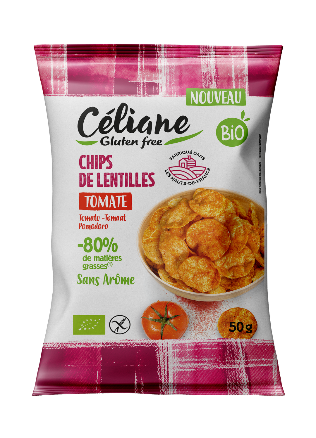 Chips de tomate sans gluten bio