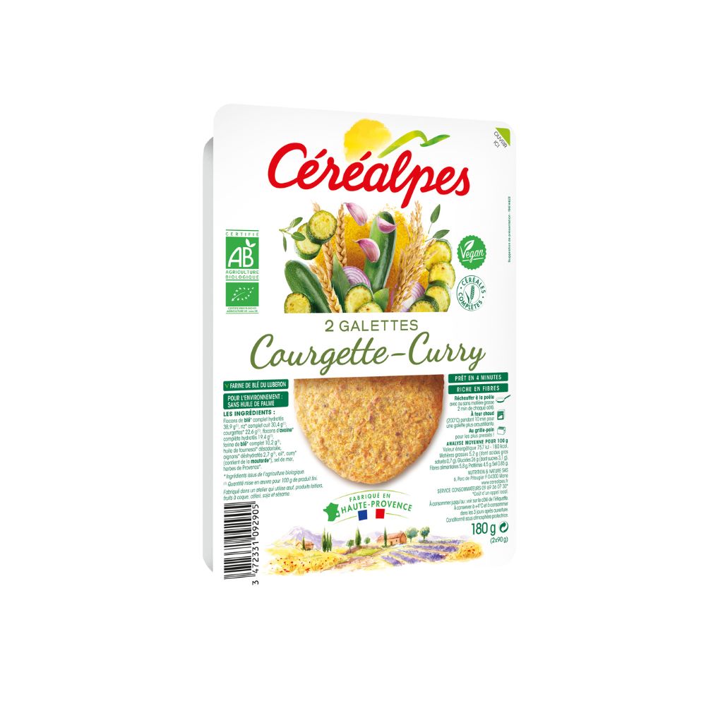 Galettes courgettes et curry bio