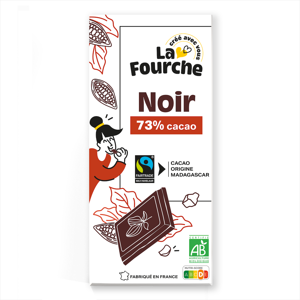 Chocolat noir 73% Madagascar bio et équitable