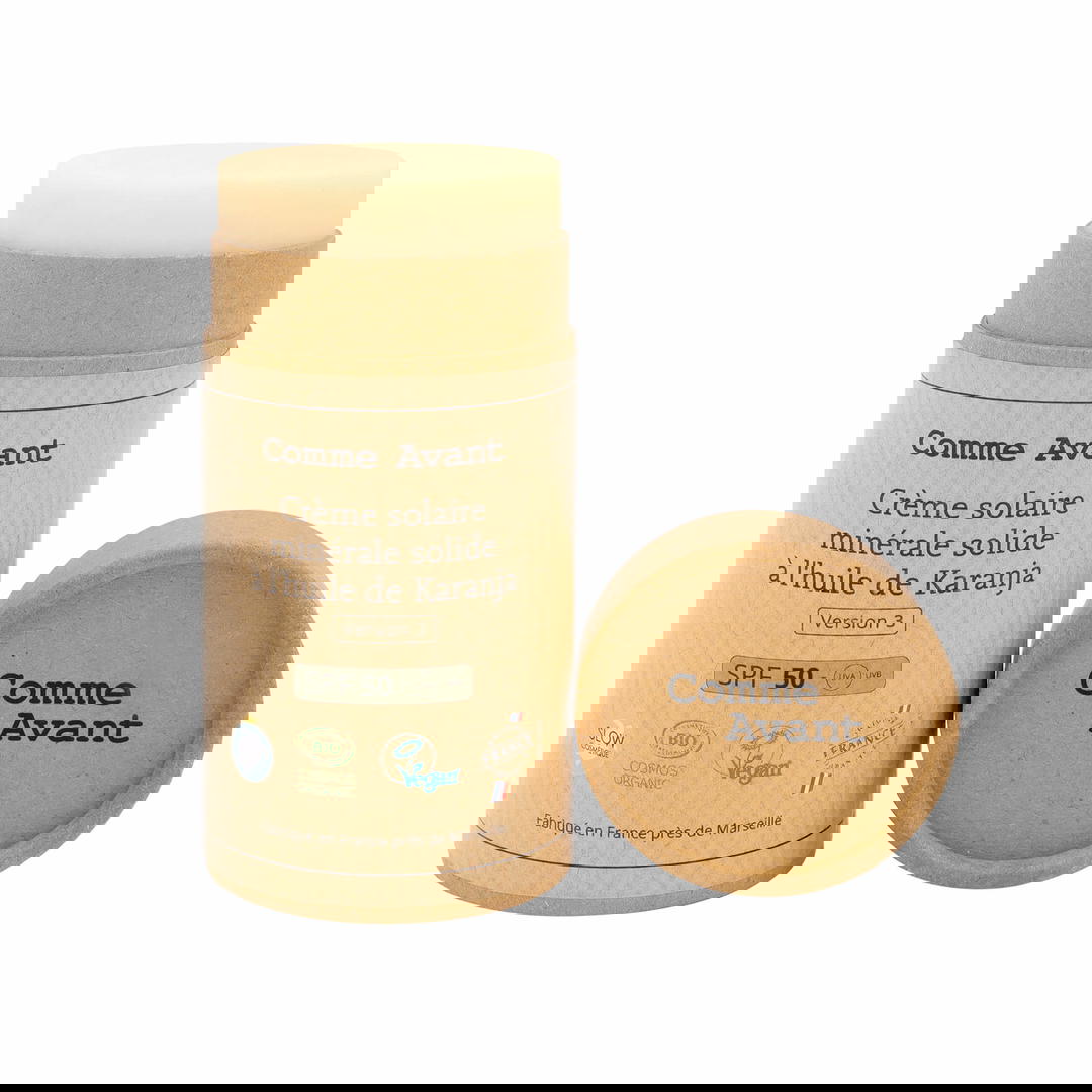 Crème solaire minérale solide SPF50 certifieé bio