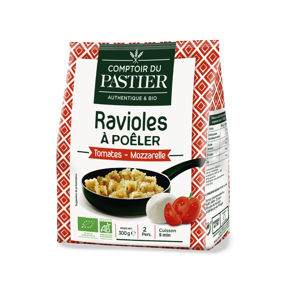 Ravioles fraîches à poêler tomate mozzarella bio - 300g