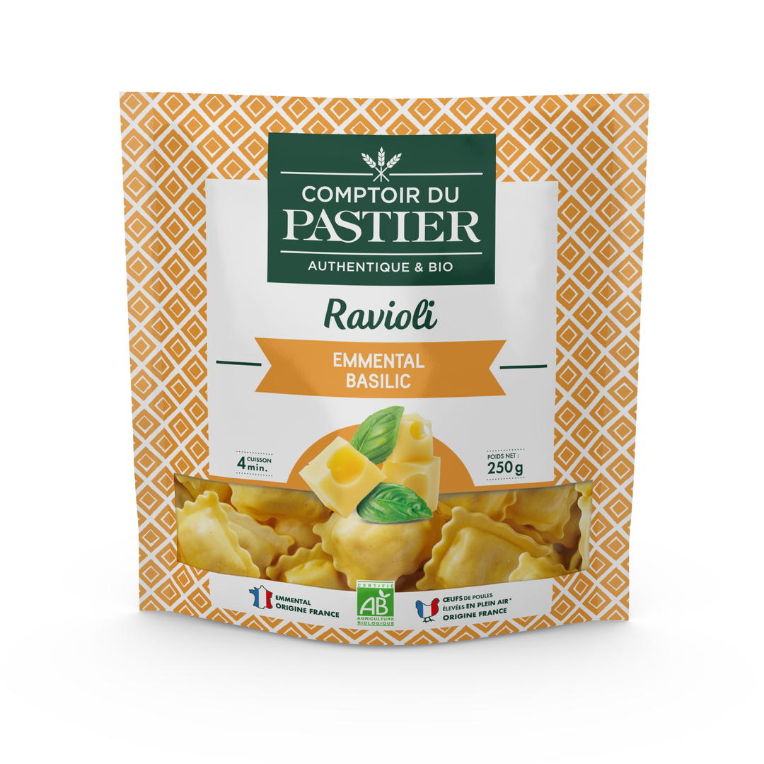 Ravioli emmental et basilic bio