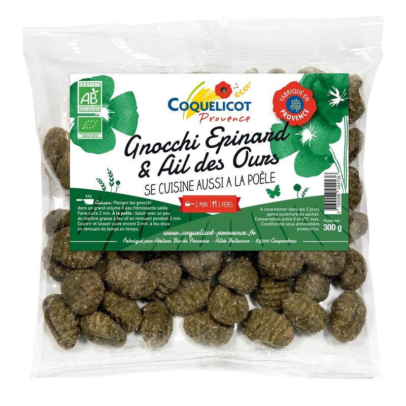 Gnocchi Frais à Poêler Épinard et Ail des Ours Bio