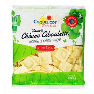 Ravioli frais chèvre ciboulette bio