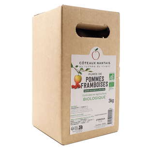 Purée pommes framboises bio