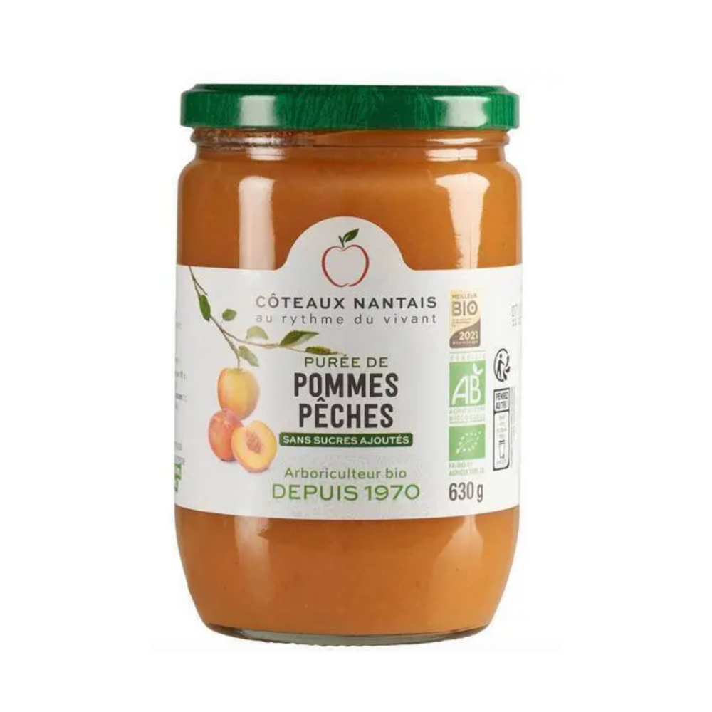 Purée pomme pêche bio