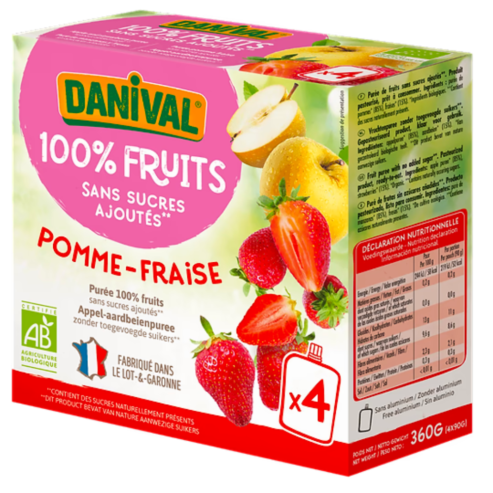 Poki Bio Pomme Fraise en Gourde