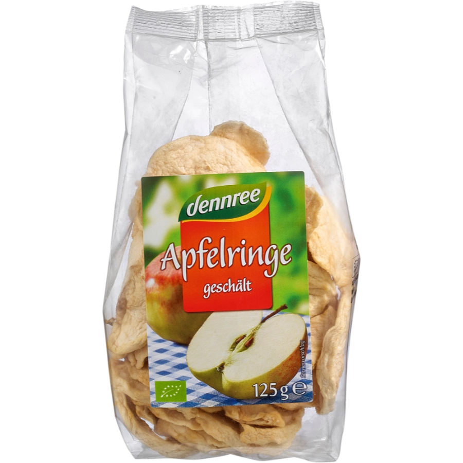 Bio Apfelringe geschält