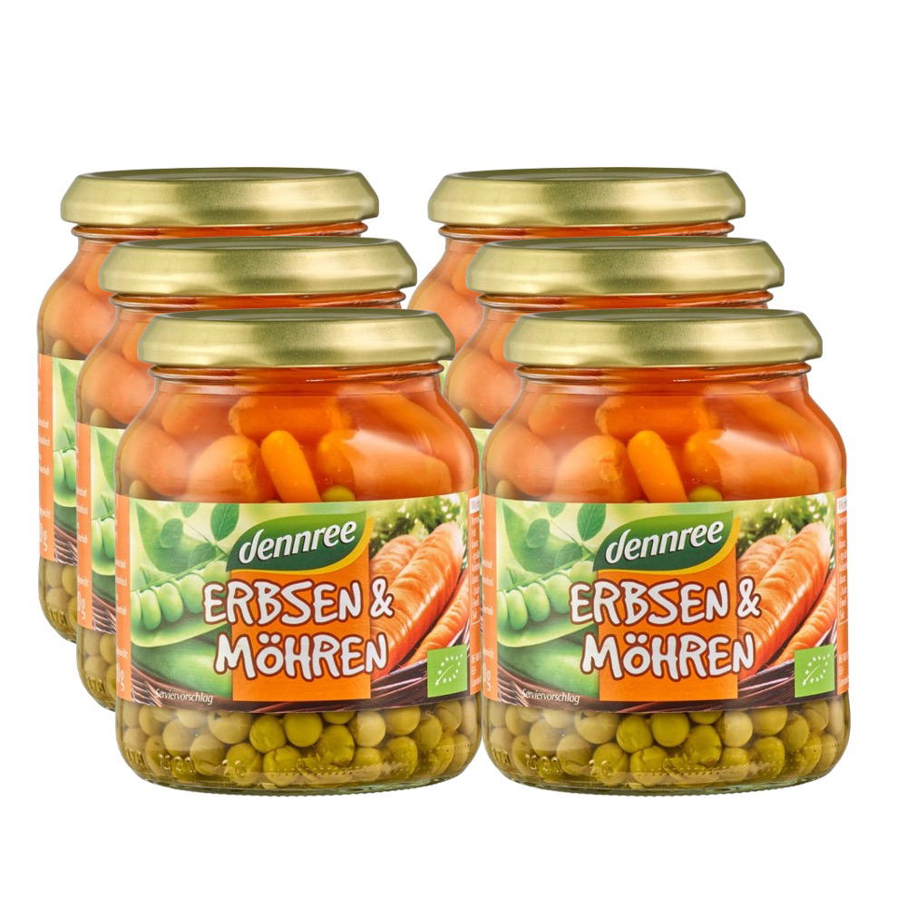 Bio Erbsen & Möhren, Karton 6 Stk.