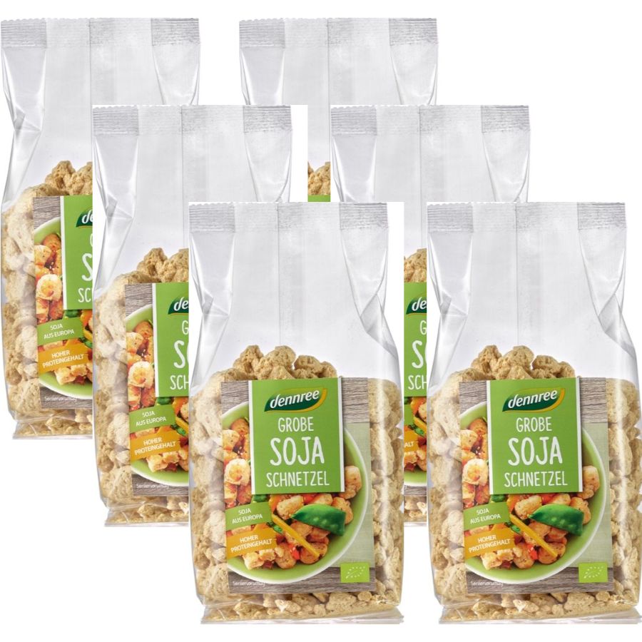 Bio Grobe Soja-Schnetzel, Ganzer Karton 6 Stück