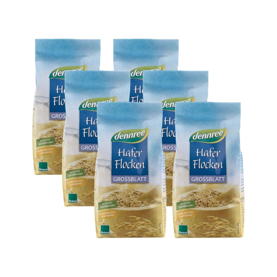 Bio Haferflocken Großblatt, Ganzer Karton 6 Stück