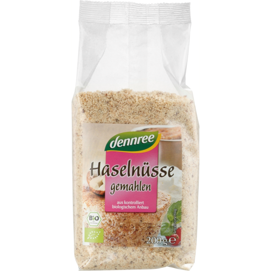 Bio Haselnusskerne, gemahlen und geröstet