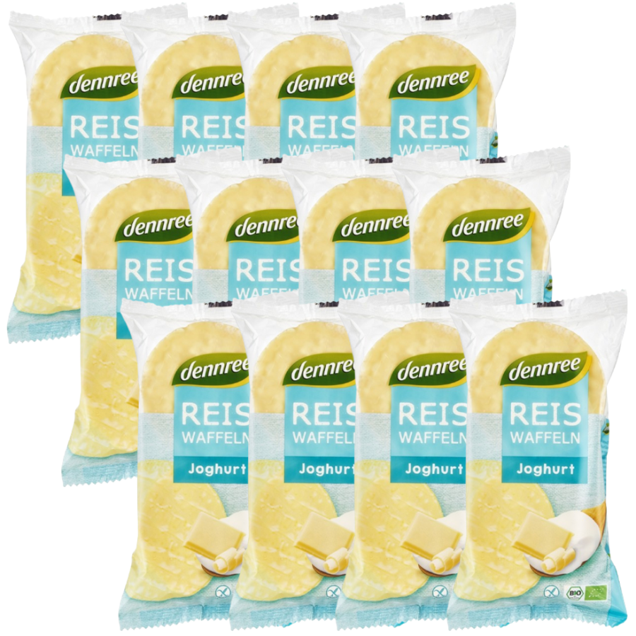 Bio Joghurt Reiswaffeln, glutenfrei, Karton 12 Stk.