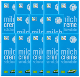 Bio Schokolade Vollmilch mit Milchcremefüllung, Karton 13 Stk.