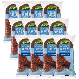Bio Schokoreiswaffeln Vollmilch, glutenfrei, Karton 12 Stk.