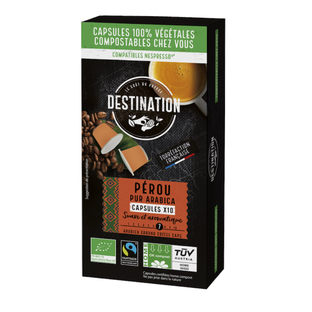 Café capsules ok home compost Pérou pur arabica bio et équitable x 10