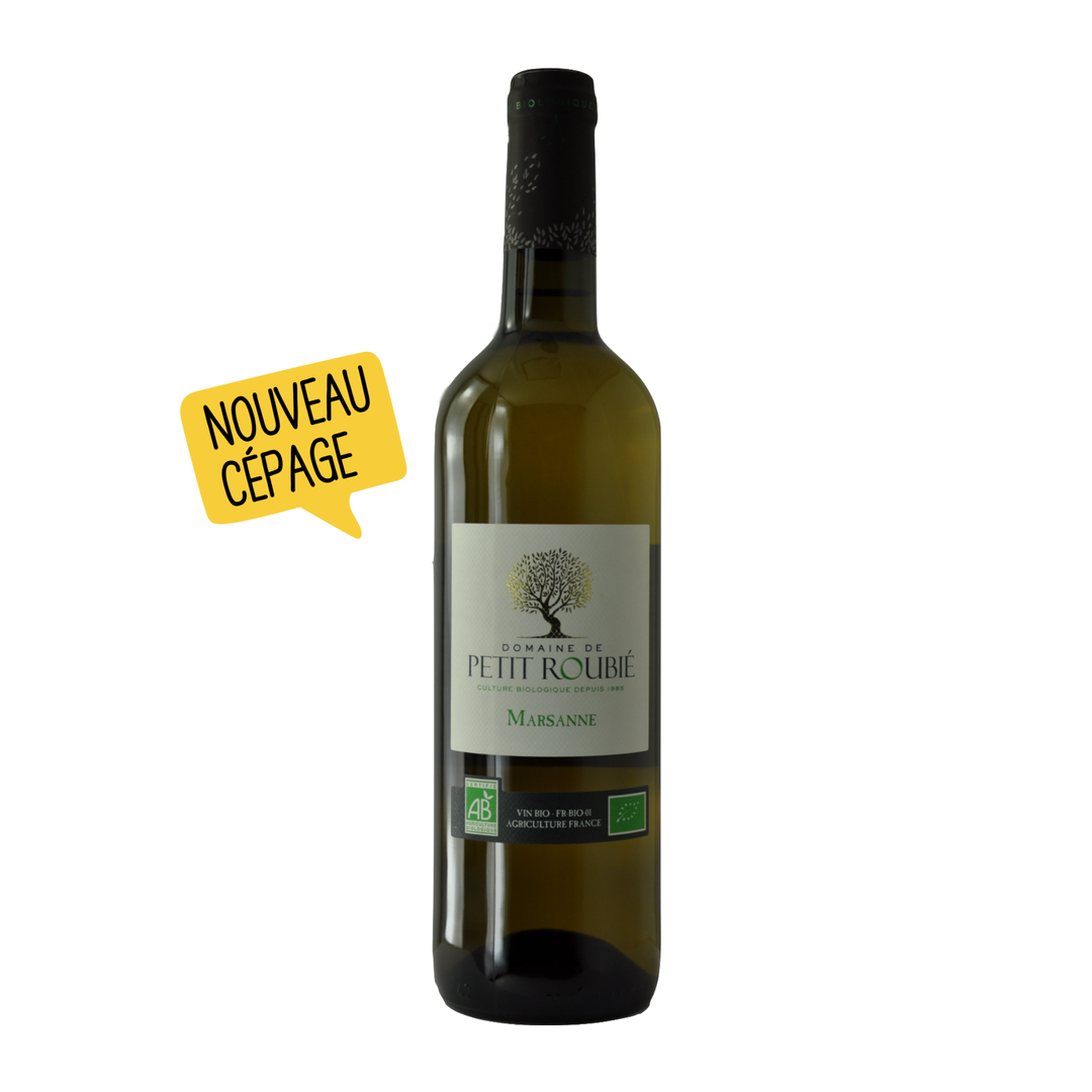 Vin blanc - IGP Hérault 100% Marsanne Domaine de petit roubié 12° bio