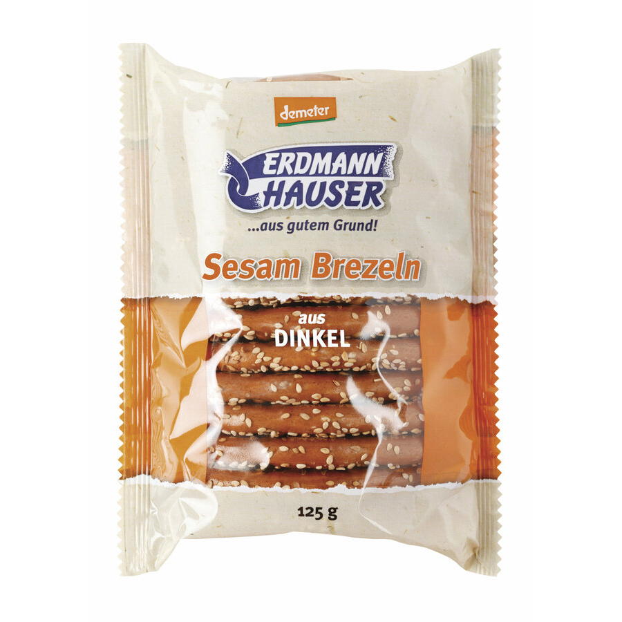 Bio Dinkelbrezel mit Sesam demeter