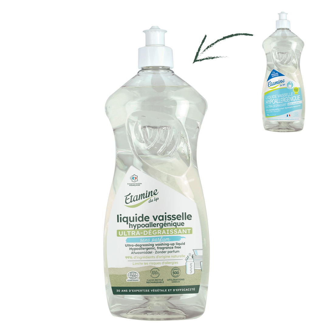Liquide Vaisselle Hypoallergénique Ultra dégraissant - Sans Parfum
