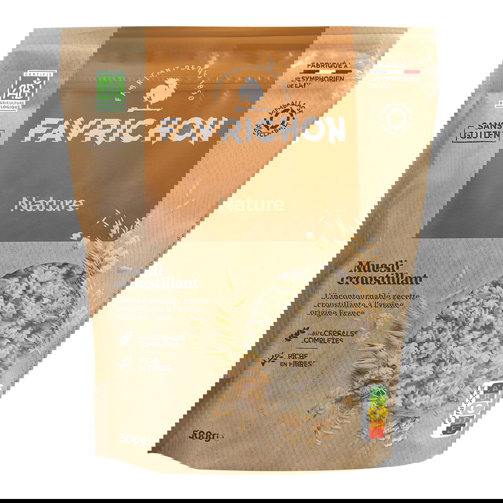 Muesli croustillant nature sans gluten bio