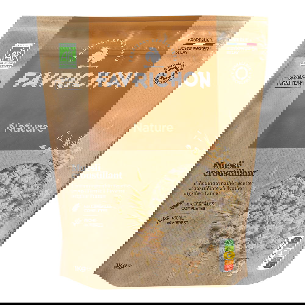 Muesli croustillant nature sans gluten bio